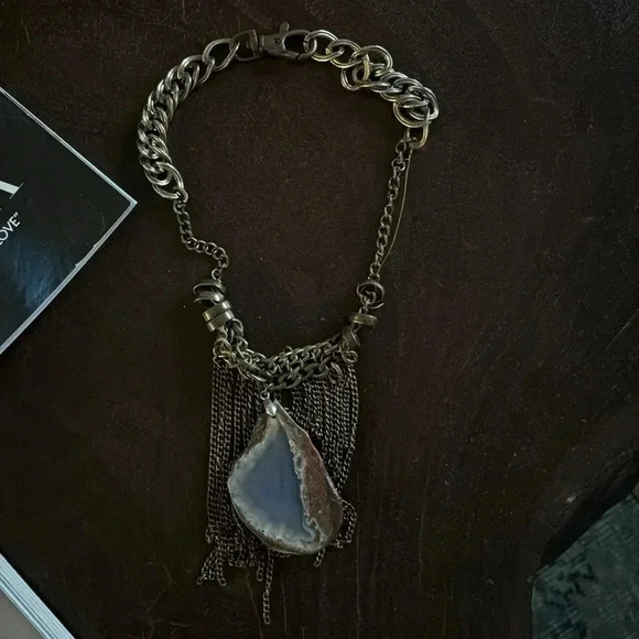 Handmade stone multi chain necklace - Picture 3 of 8